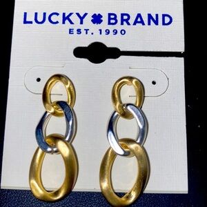 Two tone Link Post earrings brand dual tone